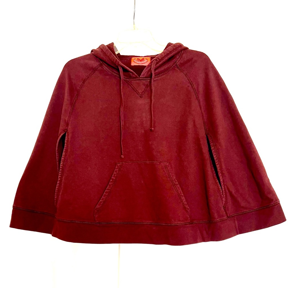 Juicy Couture knit cape hooded sweatshirt.